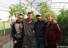 Produttori di orticole in serra. Da sx.: Giovanni Mazzei, Lillo Marchì, Giovanni Chianta e Pippo Mazzei