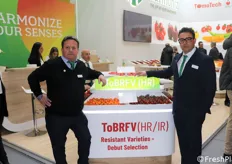 Andrea Trovato e Giuseppe Busacca di Harmonize By TomaTech Nirit, azienda sementiera che ha puntato molto su varietà di pomodoro resistenti al ToBRFV
