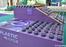 Esposizione di packaging sostenibili per mirtilli nella Hall Sud.