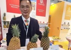 Tre tipologie di ananas diverse da questo operatore cinese