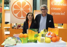 Anita Minisci, direttore commerciale della Carpe Naturam, e Giorgio Salimbeni, presidente del Consorzio Igp Clementine di Calabria.