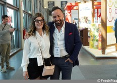 In visita in fiera incontriamo Michele Sodano della Ortofrutta Mele, qui insieme a Erika Arena.