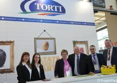 Il team aziendale che ha animato lo stand della Torti, specialista in patate da consumo, da seme e da industria, oltre che produttore e commerciante di altre referenze orticole.