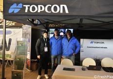 Marco Miserocchi, Giovanni Chiò e Luca Benetti di TopCon (strumenti per agricoltura di precisione)
