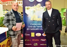 Per il Consorzio Uva da Tavola di Canicattì IGP, da sinistra: Marsello Lo Sardo (presidente) e Massimo Cervino (produttore e operatore commerciale).
