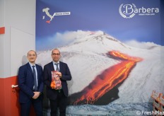 Allo stand Barbera, a destra, Alessandro Barbera, titolare e general manager dell'omonimo gruppo con Francesco Batticane, responsabile marketing