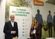 Allo stand di Demeter Italia, Giovanni Buccheri (direttore) e Tatiana Salsi (responsabile comunicazione).
