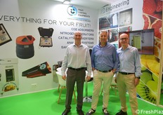 Eugenio Soltuian, Luca Buglia e Giovanni Azara di Fruit Control Equipments, specializzata in tecnologie per la conservazione dei prodotti ortofrutticoli.