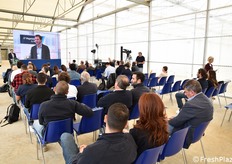 La platea degli ospiti durante l'intervento di Patrick Gerlich, Amministratore Delegato Bayer Crop Science Italia.