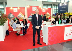 Felipe Repetto, di Prochile, il cui stand ha ospitato 11 Aziende cilene che forniscono beni e servizi per l'agricoltura.