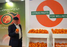 Salvatore Rapisarda, direttore del Consorzio Euroagrumi. Durante la fiera è stato presentato il progetto europeo Citrus Fruits for Wellness, con al centro l'Arancia Rossa di Sicilia IGP.