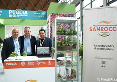 Sandro Politano, Giovanni Tramacere e Roberto Mangia della Organizzazione di produttori SanRocco. "L'obiettivo qui a Rimini è quello di far conoscere i prodotti tipici del nostro territorio a una platea professionale".