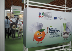 Area istituzionale dedicata al programma europeo "Frutta e Verdura nelle Scuole". In fiera tanti piccoli chef.
