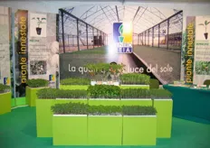Stand del Centro SEIA, il più importante vivaio di orticole del sud Europa. Produce e vende in Italia ed Europa oltre 60 milioni di piantine ogni anno.