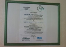 Qui vediamo la certificazione ottenuta relativamente alla filiera delle mele da produzione integrata.