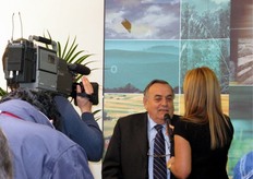 Domenico Scarpellini, Presidente della Fiera di Cesena, rilascia un'intervista, in apertura della tre giorni fieristica.