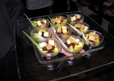 Una delle dolci creazioni a base di frutta tropicale.