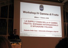 Roberto Dalla Casa, Docente di Marketing dei prodotti agroalimentari all'Universita' di Bologna, ha invece passato in rassegna lo scenario della IV gamma nel mondo, con un focus su quella a base di frutta.