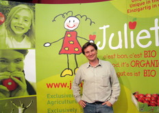 Benoit Escande, in rappresentanza dei Vivai Escande, che propongono la mela Juliet adatta alla coltivazione biologica.