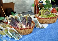 I magnifici quattro di Albenga (SV): carciofo, asparago violetto, zucchina trombetta e pomodoro cuore di bue.