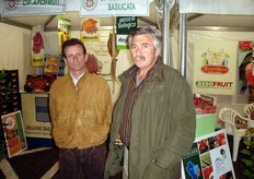 Stand Generalfruit Basilicata: Claudio Modarelli (tecnico), Antonio Sabato (Presidente).