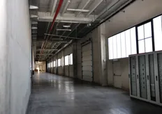 La struttura dei nuovi magazzini in fase di completamento prevede la presenza di corridoi coperti tutto intorno al corpo centrale dove si svolgono le lavorazioni, per la movimentazione dei carrelli.