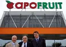 Enzo Treossi (presidente Apofruit), Domenico Scarpellini (presidente di Cesena Fiera) e Renzo Piraccini (presidente Almaverde Bio).