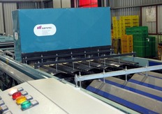 La selezionatrice automatica lavora in base ai parametri impostati da computer. Nel caso delle albicocche, uno dei parametri fondamentali e' quello del colore.