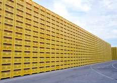 Dato il contingente ritardo nell'avvio della stagione 2009 della frutta estiva italiana, sul piazzale sostavano al momento ancora moltissimi bins.