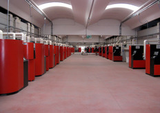 Sala con apparecchi per l'assorbimento di etilene.