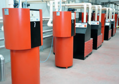 C'è un assorbitore per ogni cella frigo per lo stoccaggio del kiwi.