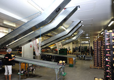 Gli scivoli consentono il rifornimento di imballaggi alle linee di confezionamento da una sala soppalcata e separata, come richiesto dagli standard di corretta gestione delle operazioni di magazzino.