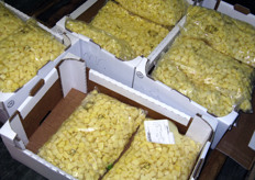 Patate gia' cubettate per la preparazione di zuppe pronte.