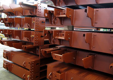 Componenti dopo la verniciatura.