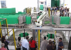 La fase di asciugatura avviene in due centrifughe poste sotto il livello del pavimento.