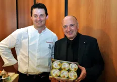Cristian Bertol, chef stellato del ristorante 'Orso Grigio' di Ronzone (Val di Non), insieme a Danilo Chini.