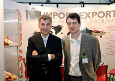 Piergiorgio Fava, in rappresentanza dello stand Cervati, insieme a Sven Schurmeler di Brio SpA.