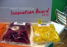 "Tra i dieci candidati al FLIA 2010, il Fruit Logistica Innovation Award che premia ogni anno le novita' piu' interessanti del settore ortofrutticolo, figura anche il prodotto "Carrot Fettuccini"."