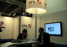 "Stand CFS Weert B.V.(Olanda). CFS svolge un ruolo attivo nella creazione di soluzioni innovative di imballaggio. Con l'approccio olistico "Lifecycle Performance" l'azienda mira a creare soluzioni che aumenteranno le prestazioni nel tempo."