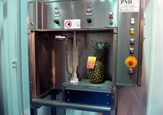 In dettaglio, la macchina pelatrice semiautomatica dedicata alla pelatura di meloni ed ananas.