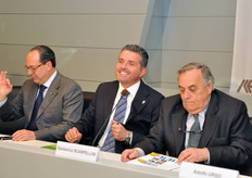 Paolo De Castro (Presidente della Commissione Agricoltura del Parlamento Europeo), Paolo Lucchi (Sindaco di Cesena) e Domenico Scarpellini (Presidente di Cesena Fiera).