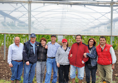 Lo staff dell'azienda Di Pierro. Il primo da destra e' Donato Torchetti, colui che ha materialmente realizzato le piantagioni di piccoli frutti sotto serra, il terzo da destra e' Antonio Di Pierro, gestore dell'azienda.