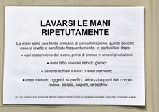 Fondamentali norme igieniche per chi lavora nello stabilimento.