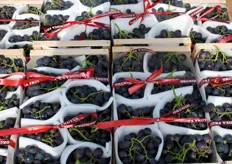 Confezioni di uva di categoria extra della varieta' Michele Palieri pronte per essere avviate ai piu' esigenti centri di commercializzazione italiani ed esteri.