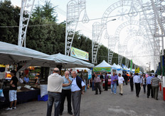Il viale con gli stand allestiti per l'occasione.
