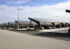 Dettaglio dei parcheggi trasformati in pannelli solari.
