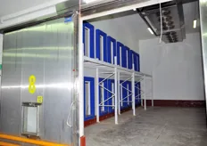 Tunnel per la refrigerazione dei prodotti ortofrutticoli in partenza.