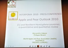In occasione di Interpoma 2010, le organizzazioni WAPA (World Apple and Pear Association), Freshfel e Assomela hanno fornito gli ultimi aggiornamenti disponibili sulle previsioni per la stagione produttiva 2010 di pere e mele nella UE.