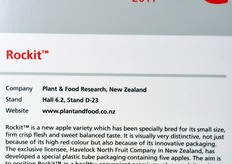 Plant & Food Research (Nuova Zelanda): Rockit, la nuova mela dal calibro piccolo in confezione cilindrica di plastica trasparente.