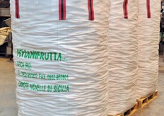 Jumbo bag da 1.000 kg circa di carote gia' lavate, selezionate e calibrate. Questi sacconi sono destinati ai centri di confezionamento in Italia e all'estero, i quali smistano poi il prodotto ai vari retailers interessati.